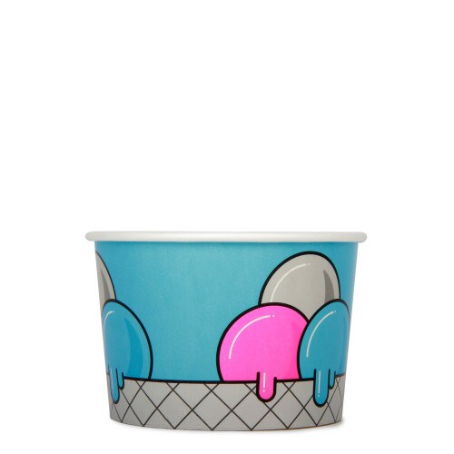 5oz Ice Cream Cup -Blue Bubbles- x 1000 Case